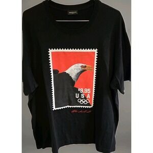 Wanderluste USA Olympic Eagle Stamp Graphic Tee Black‎ XXL Americana Shirt
